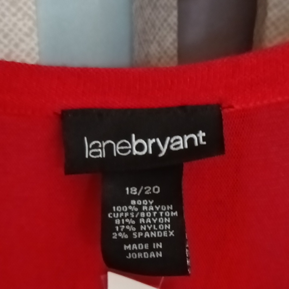 FINAL PRICE NWT lanebryant red quarter sleeve v-neck sweater Size 18/20